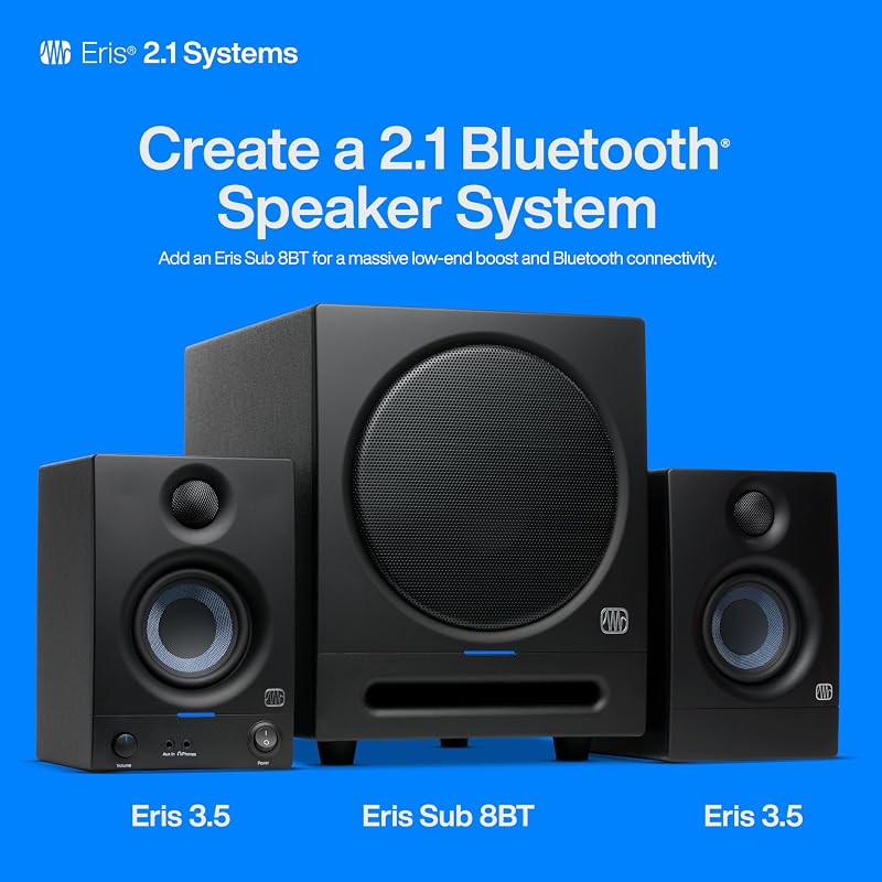 Eris 3.5 Gen 2, 3,5" Studiomonitore - Aktivlautsprecher für Multimedia, Gaming, hochwertige Studio-Musikproduktion, 50 W Leistung, Schwarz