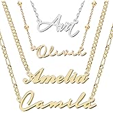 Personalized Name Necklace | Sterling Silver/Stainless Steel | 14 Fonts, 4 Colors, 5 Chains | Tarnish-Free, Handmade Gift for Women: Mom, Daughter, Sister | Ideal for Birthday, Mother's Day,Christmas