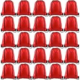 KUUQA 25Pcs Red Drawstring Backpack Bags, Gym Sport Traveling Backpack, Red