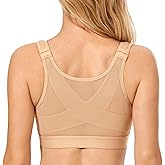 DELIMIRA Women's Front Closure Posture Wireless Back Support Full Coverage Bra