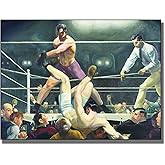 OKRA George Bello Canvas Wall Art-Dempsey And Firpo Poster Classic Fight Boxing Poster- Realistic Print- Modern Home Wall Decor Suitable for Boxing Gym Office Home Unframed/12x16in/30x40cm