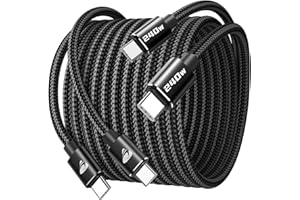 USB C Cable 240W, [2 Pack 6FT + 6FT] PD Fast Charging Cable Nylon Braided for iPhone 16 Pro Max, iPhone 15, for iPad Pro, Mac