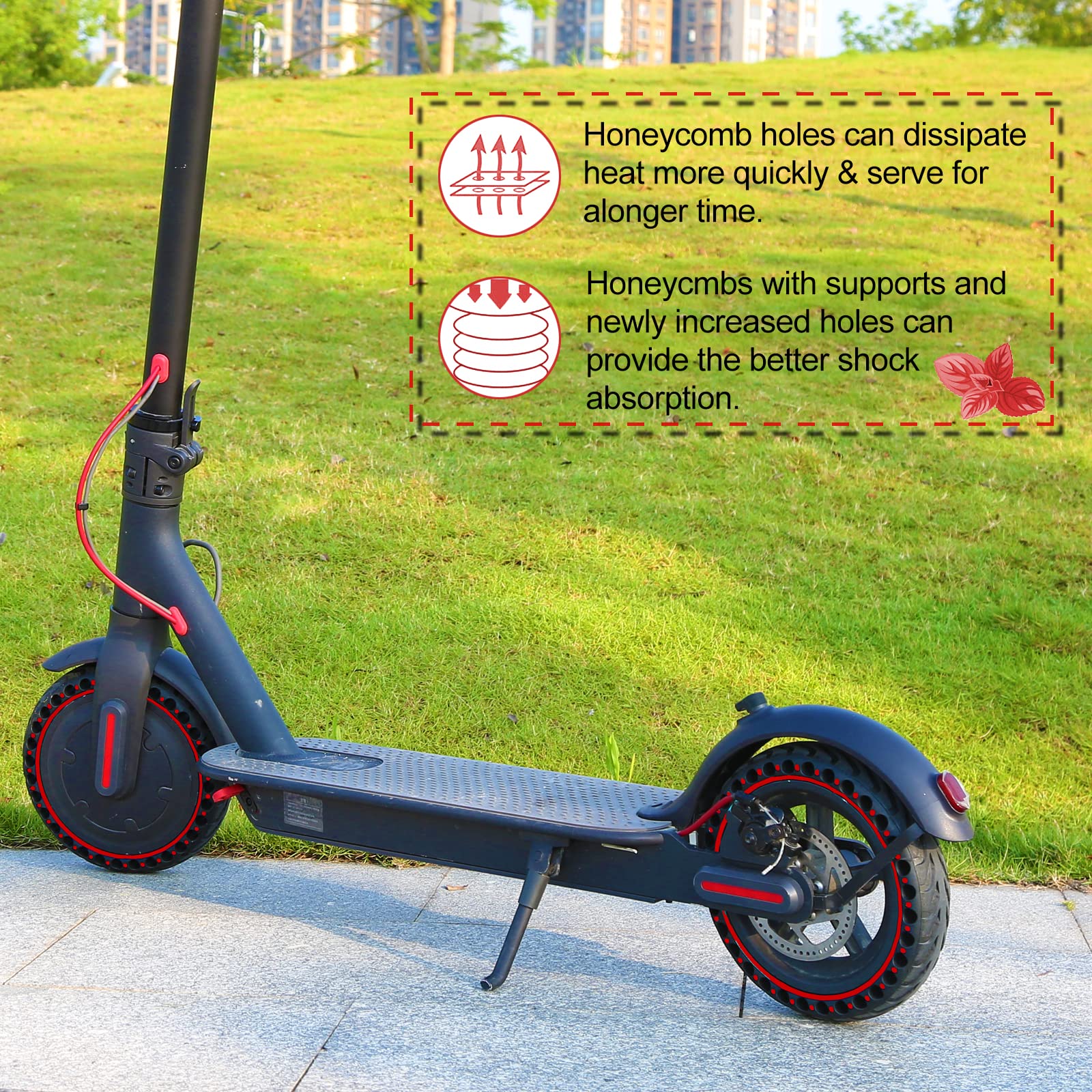 BANGTING 2PCS 8.5x2 inches Solid Tires for Electric Scooter, 8 1/2 x2 Tire for Gotrax GXL V2 / XR/APEX, 50/75-6.1 Tire Replacement for Xiaomi Pro 2 / M365 / 1S and All 8.5'' Scooter Tires