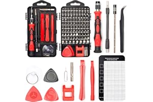 SHARDEN Precision Screwdriver Set, 122 in 1 Electronics Magnetic Repair Tool Kit with Case for Repair Computer, iPhone, PC, Cellphone, Laptop, Nintendo, PS4, Game Console, Watch, Glasses etc (Red)