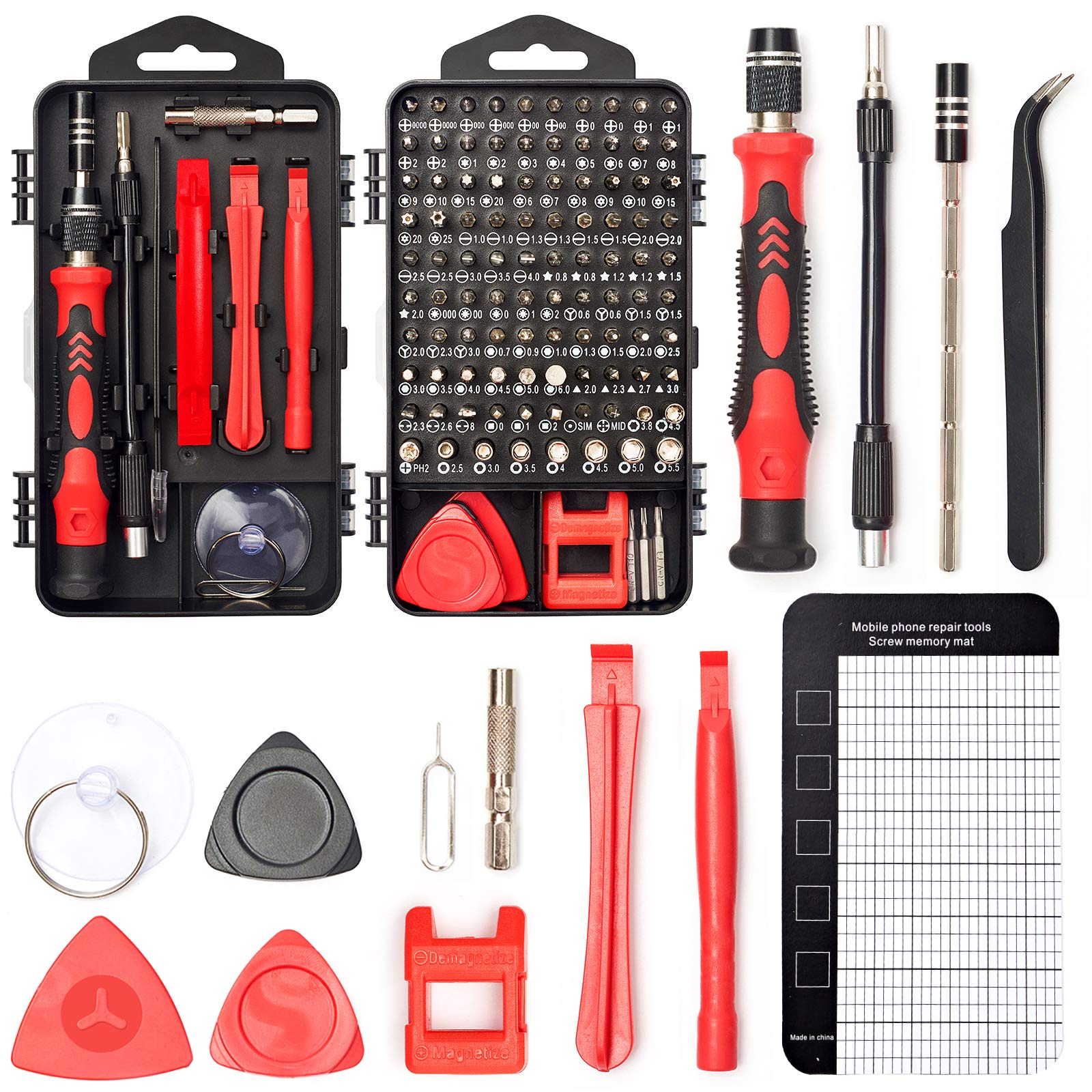 SHARDEN 122-Piece Precision Screwdriver Set, Magnetic Small Screwdriver Set, Electronic Repair Tool Kit DIY Screwdriver Kit for Phone, PC, Laptop, Computer, MacBook, PS4, Ring