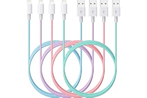 HYXING iPhone Charger 6ft Lightning Cable 6FT 4Packs Colorful Nylon Braid Charging Cord Apple MFi Certified for Apple Charger iPhone 14 13 12 11 SE Xs XS Pro Max XR X 8 7 6 Plus iPad iPod