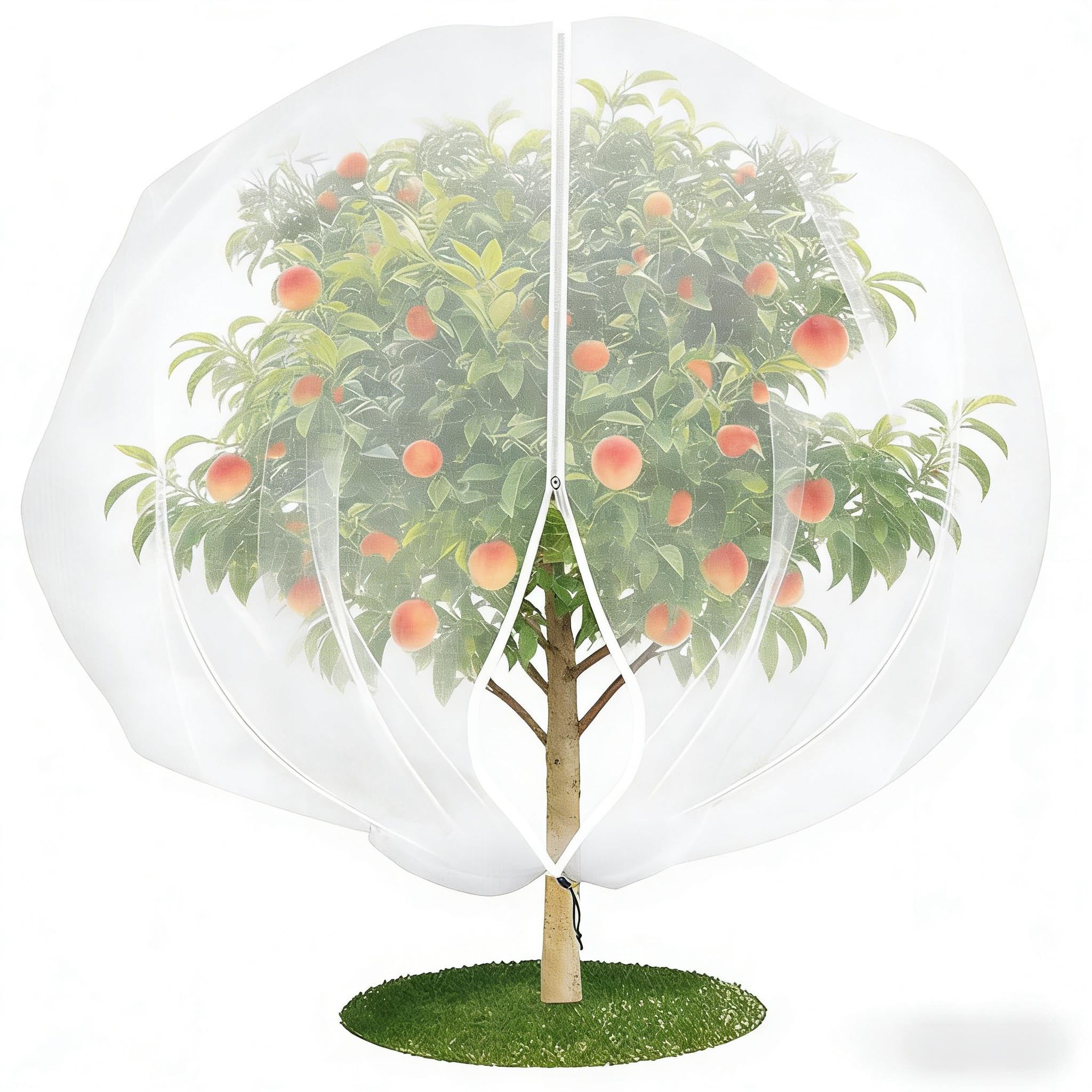 eROOSY Tree Netting Bags for Garden Protection, 300×300cm Protective Cover with Zipper and Drawstring, Garden Bug Netting Plant Cove for pigeons birds Cicadas Vegetables Blueberry Bushes