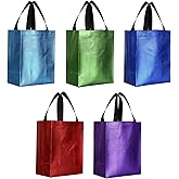 Tosnail 40 Pack 10 x 8 Inches Reusable Gift Bags, Medium Fabric Tote Bag with Handle, Present Bag for Weddings, Birthdays, Party Favors, Baby Showers, Bridal Showers - Assorted 5 Color