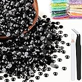 2500pcs 5mm Resin Rhinestones Bulk, Black Flatback Round Jelly Rhinestones Bedazzling Non Hotfix Crystal Gems Large Quantity Wholesale for DIY Crafts Clothes Bottles Tumblers Face Makeup Manicure
