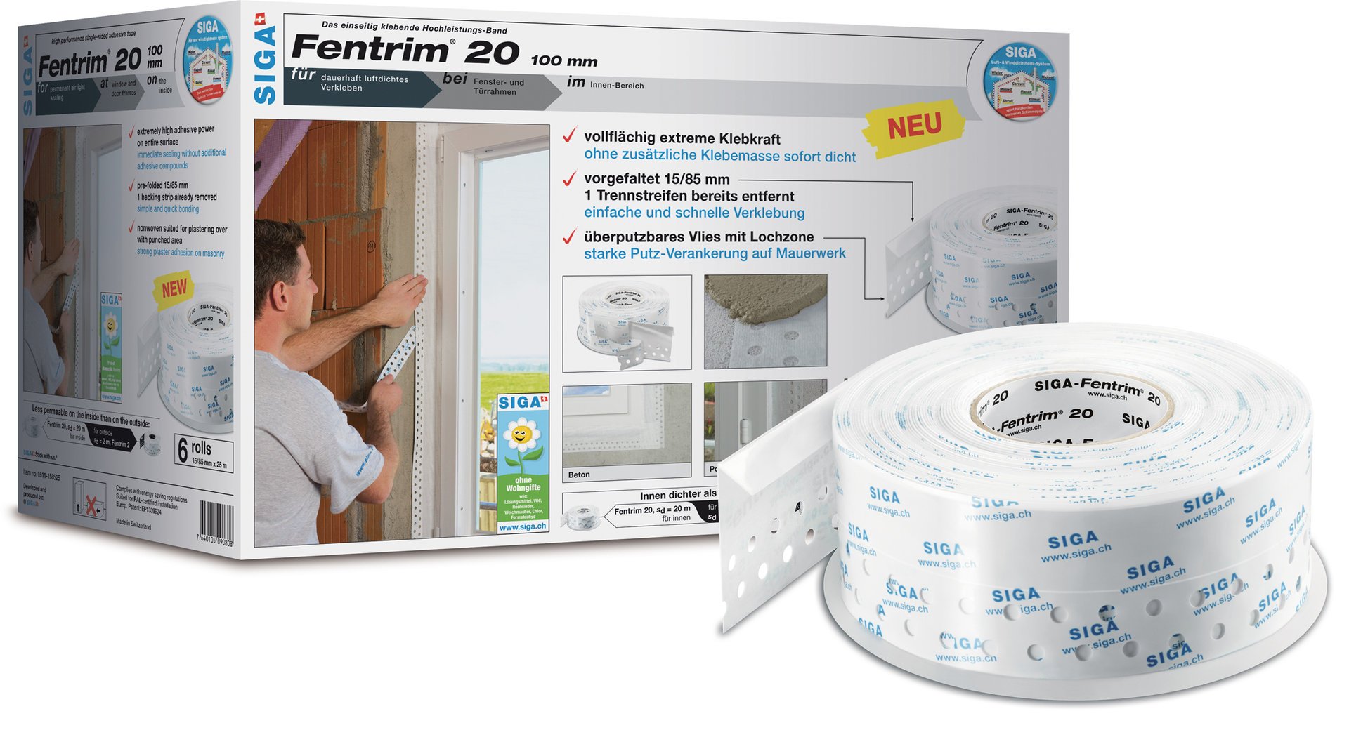 Siga Fentrim 20 tape 150 mm, 15/135 mm x 25m