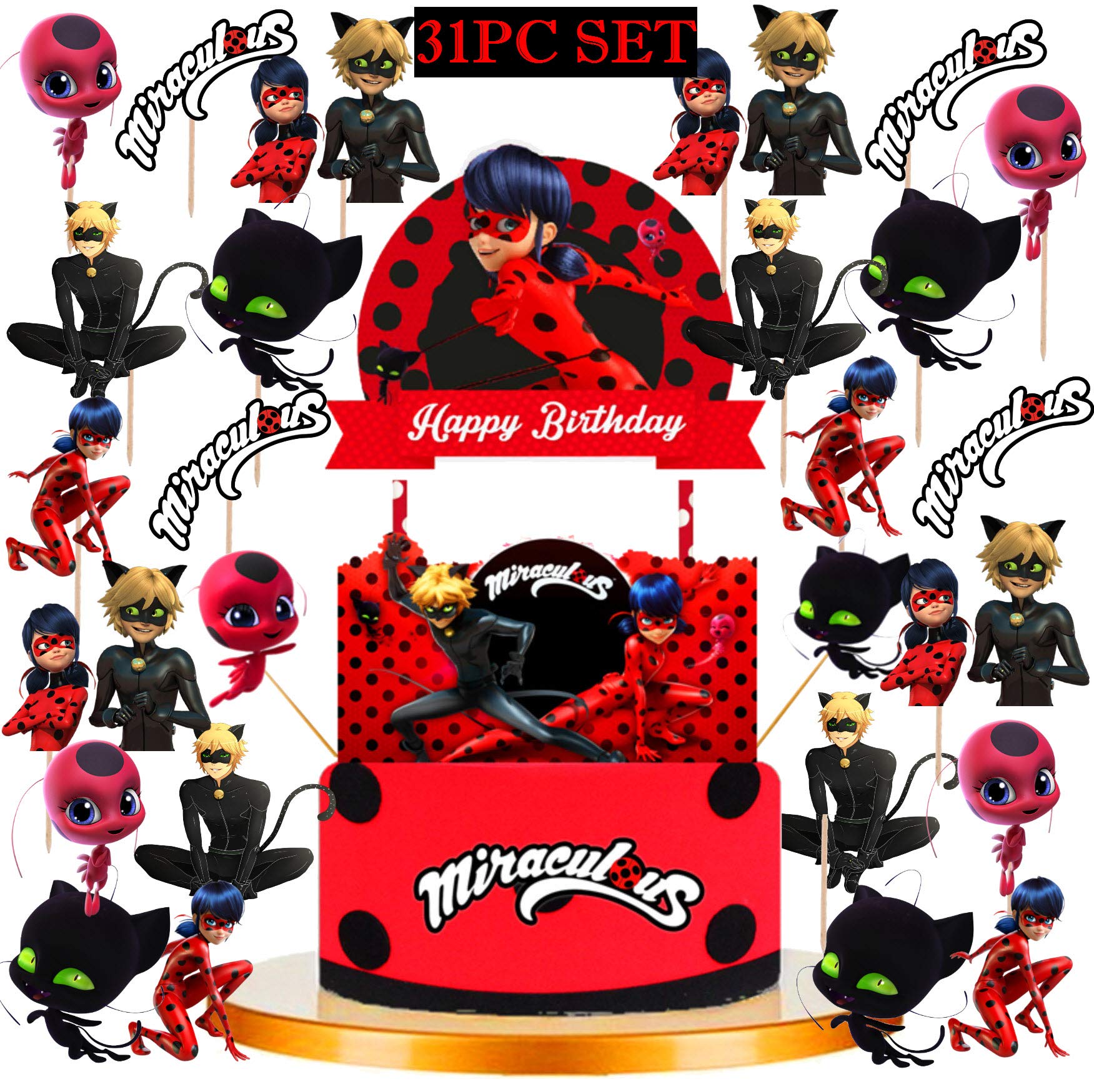 Ladybug Cake Topper Printable