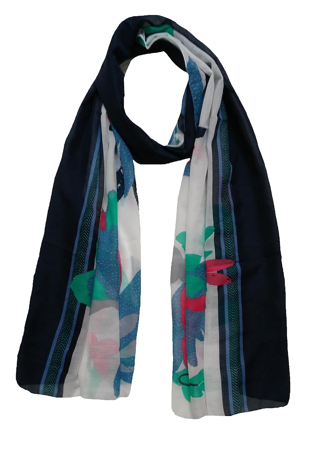 fusfus women's poly cotton printed stoles (multicolour) - pack of 10