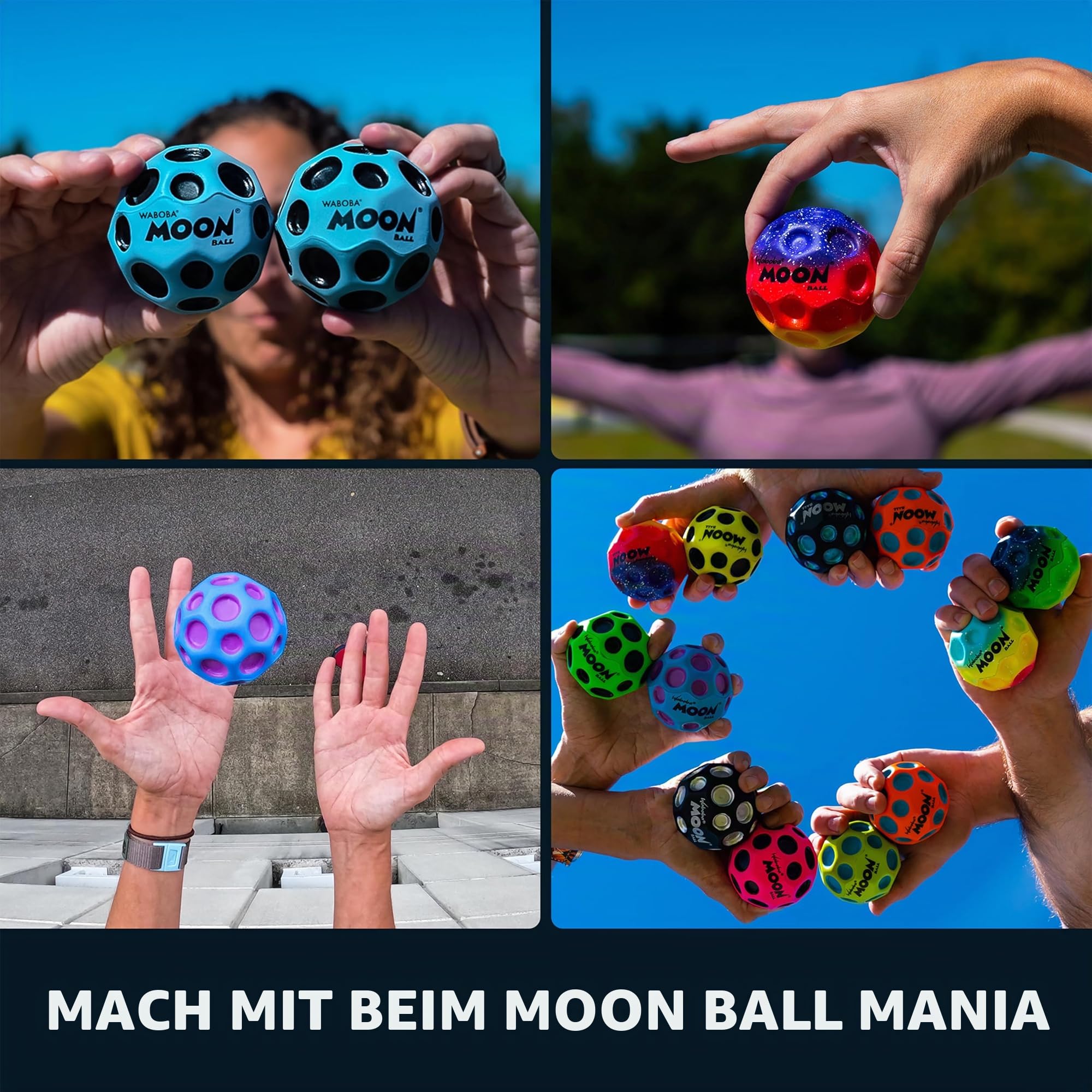 Waboba Moonshine Ball Leuchtball, Leuchtender Moon Ball, Hyper Bouncy im Dunkeln Leuchtend, Extra Sprungkraft Ball – Blau 5