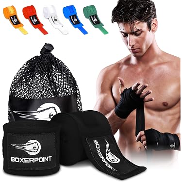 Meister 180" Elite Hand Wraps - Premium 2 Pack With Mesh Bag - Elastic Boxing MMA