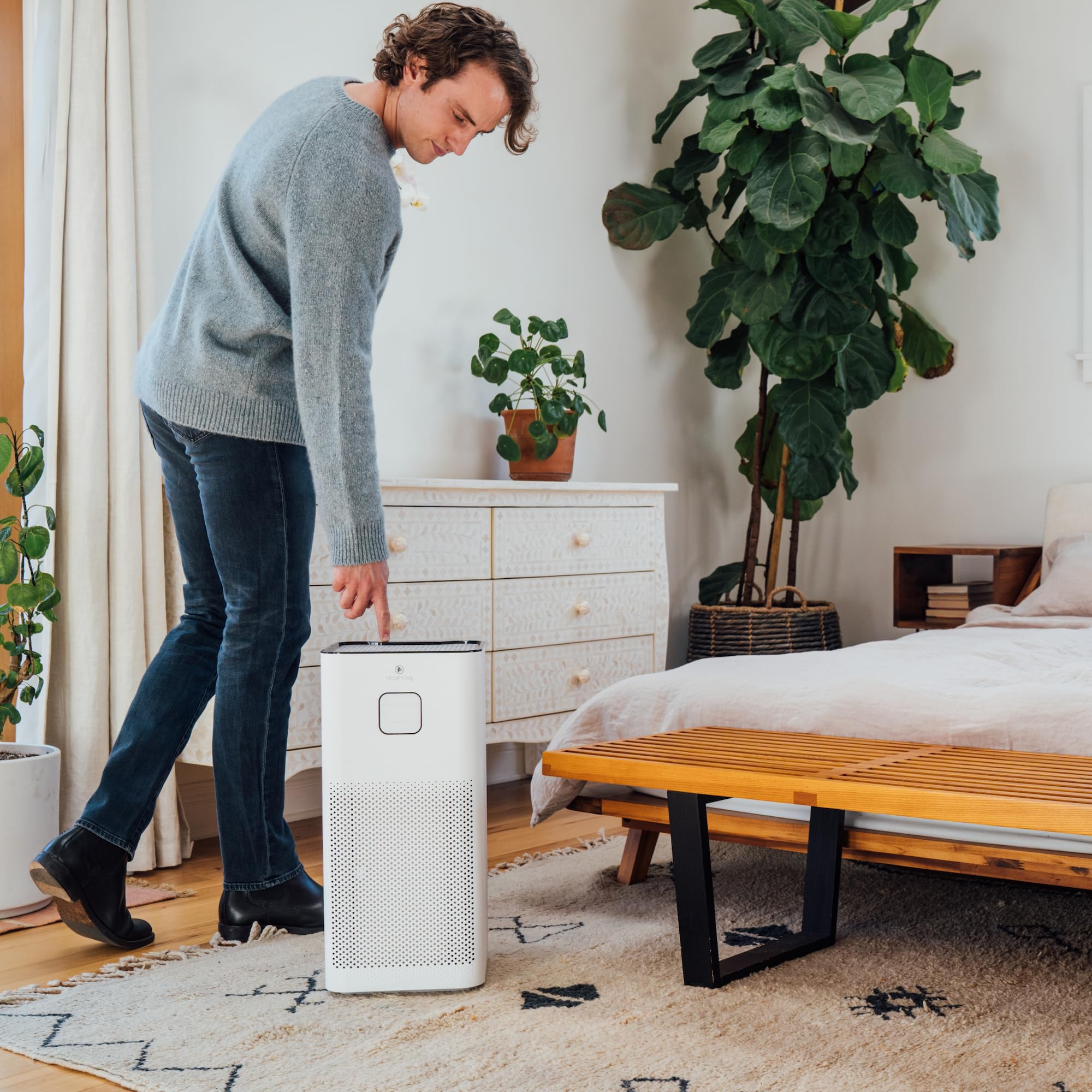 Medify MA-50 Air Purifier V3.0 with True HEPA H13 Filter | 2,640 ft² Coverage in 1hr for Smoke, Wildfires, Odors, Pollen, Pets | Removal to 0.1 Microns | White, 1-Pack