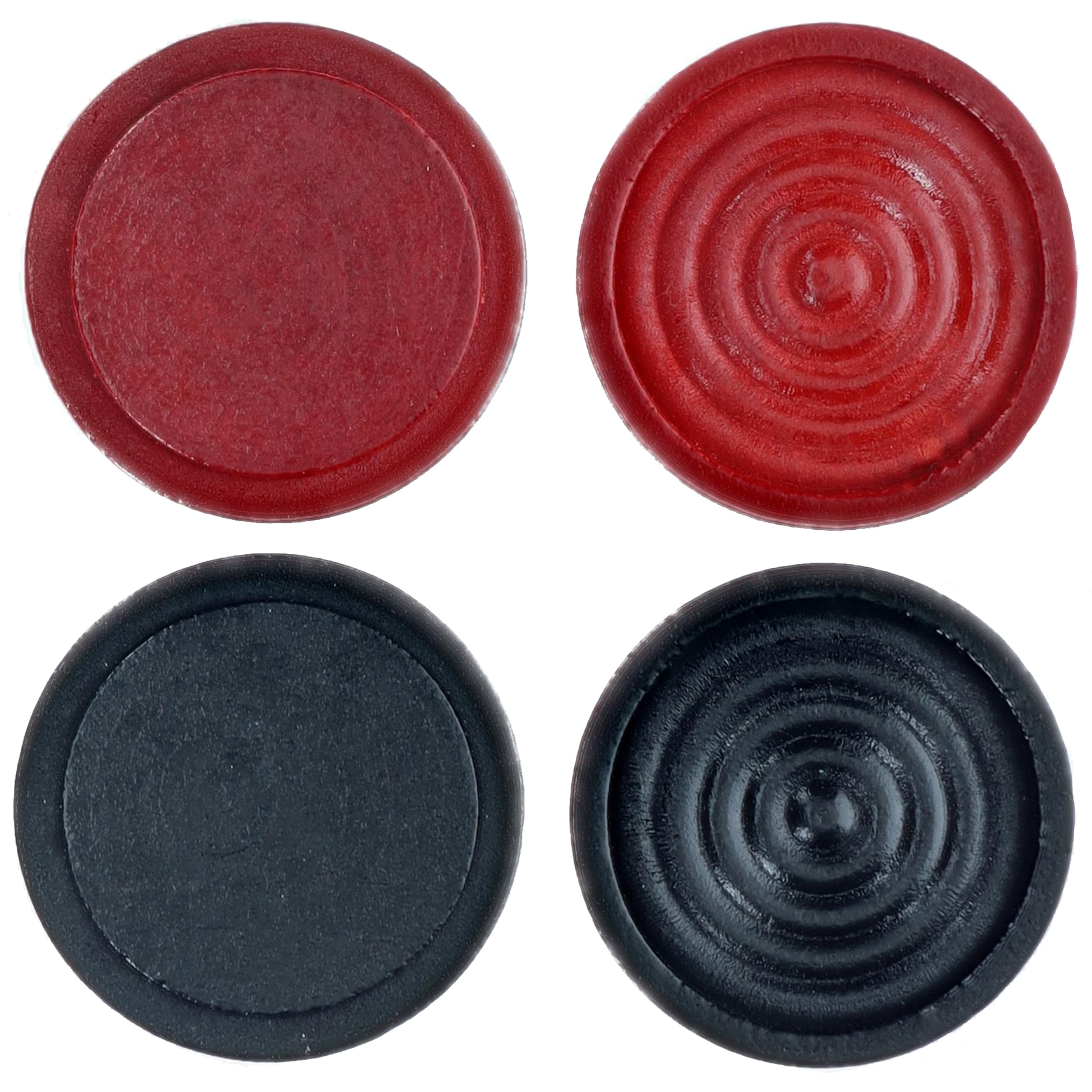 WE Games Wooden Checkers Pieces with Drawstring Storage Bag - 24 Checker Pieces Only - Red & Black, 1.062-inch Diameter