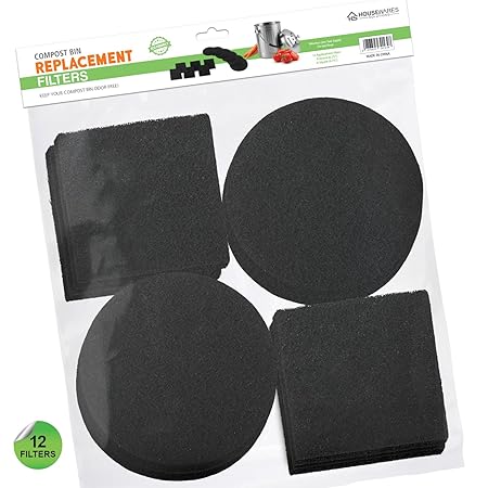 12 piezas filtros de carbón activado para compost filtros de repuesto: Amazon.es: Hogar