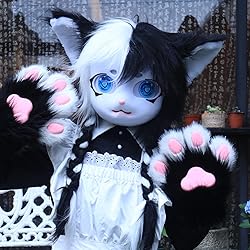 hbbhml Animal Cat Head Mask Fursuit Cute Plush
