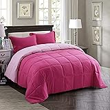 HIG 3pc Down Alternative Comforter Set - All Season Reversible Comforter with Two Shams - Quilted Duvet Insert with Corner Ta