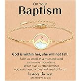 Eryuor Gold Move Mountains-Mustard Seed Bracelet Baptism Confirmation Catholic Christian Easter Gifts for Women Girls