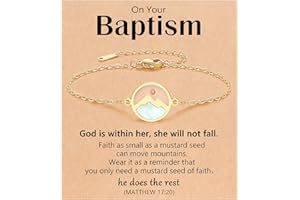 Eryuor Gold Move Mountains-Mustard Seed Bracelet Baptism Confirmation Catholic Christian Easter Gifts for Women Girls