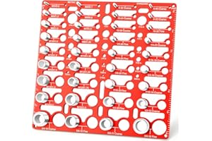 COMFYLICHI 55 Nut and Bolt Thread Checker, Bolt Size Finder with 19 Drill Gauges, 16 Metric and 20 Standard Sizes, Wall-Mountable Bolt Size and Thread Gauge for Quick Identification