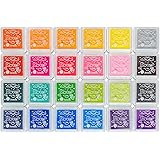Ink Pad, 24 Colors Finger Washable Craft Ink Pad for Kids Stamp, 1.18X1.18''