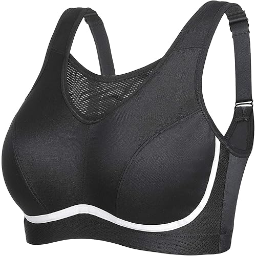 SYROKAN Women's Wirefree High Impact Sports Bra Plus Size Full Figure Workout Bras