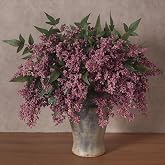6Pcs 17"Lifelike Artificial Nandina Berry Stems for Vase Decor(Dusty Plum) | Full Faux Berry Spray, Realistic Fake Plant Bran
