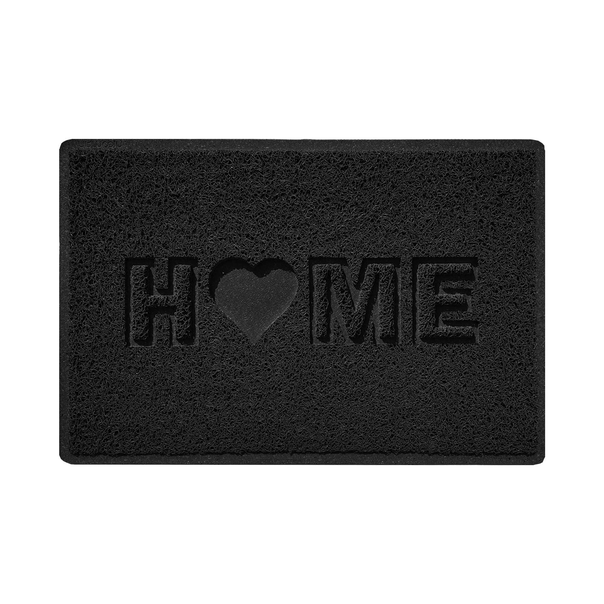 Nicoman LOVE at HOME Doormat 60x40cm -Elegant Black｜Heavy Duty Non-Slip｜Indoor/Outdoor｜Entrance Barrier Dirt-Trapper Floor Mat｜Home Patio Garden Conservatory Door Mat｜Home Heart