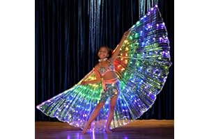 Sekopesy Illuminated LED Fairy Wings for Kids and Adults Multicolored Glowing Butterfly Wings for Enchanting Parties and Events (40inch for Kids, Rainbow Lights)