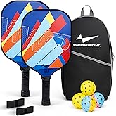 Pickleball Paddles Set of 2, Fiberglass Pickleball Set, Durable & Lightweight USAPA Approved Pickle Ball Rackets 2 Pack Pickleball Gifts for Women with Bag & Outdoor Balls for Men Beginner Kids Adults