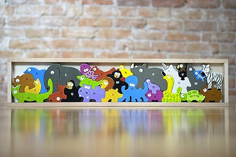 wooden animal alphabet puzzle