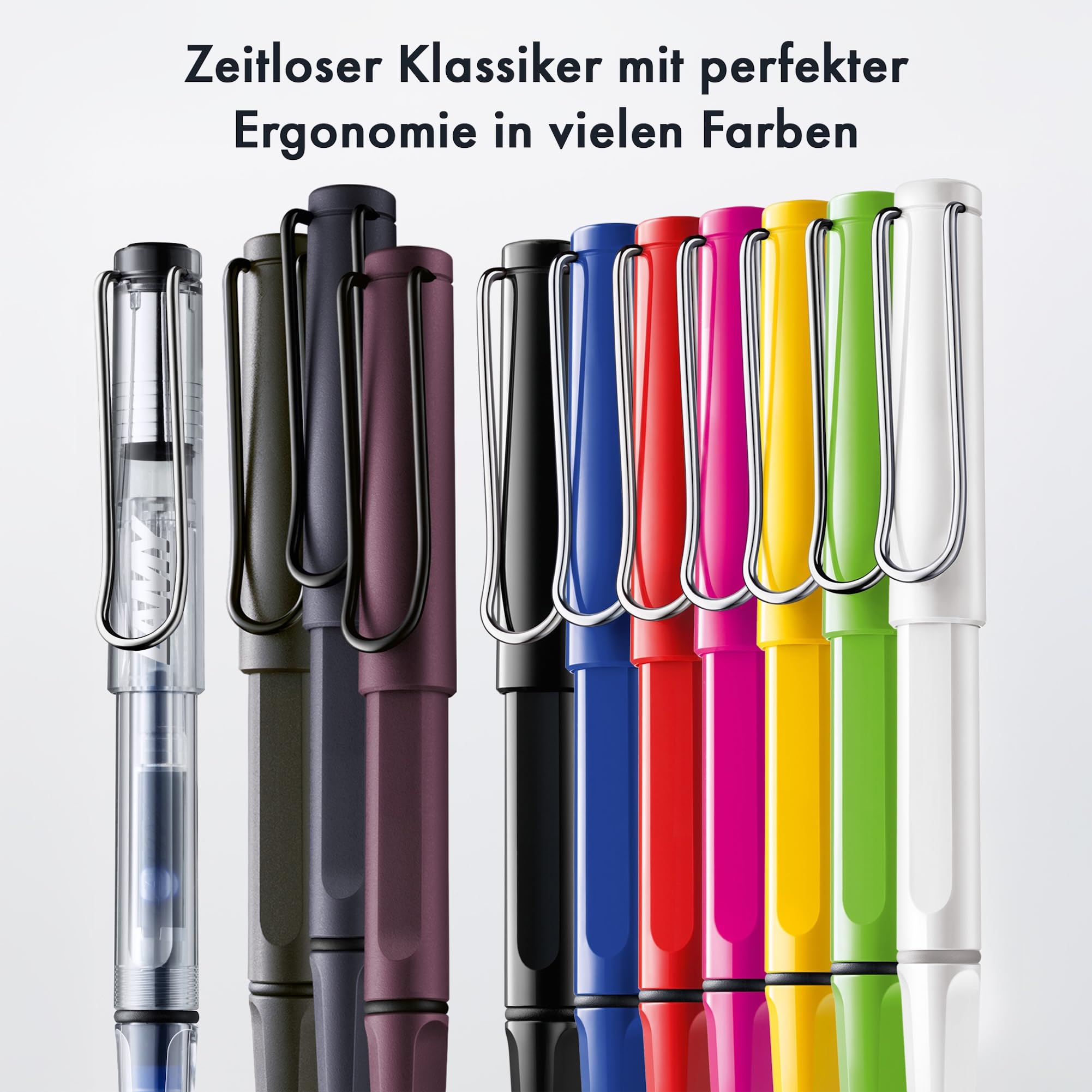 Lamy safari roll-ink yellow Tintenpatronenroller – zeitlos klassischer Stift mit ergonomischem Griff & Strichbreite M - Gehäuse aus robustem ASA-Kunststoff – inkl. Tintenpatrone T10 blau 6