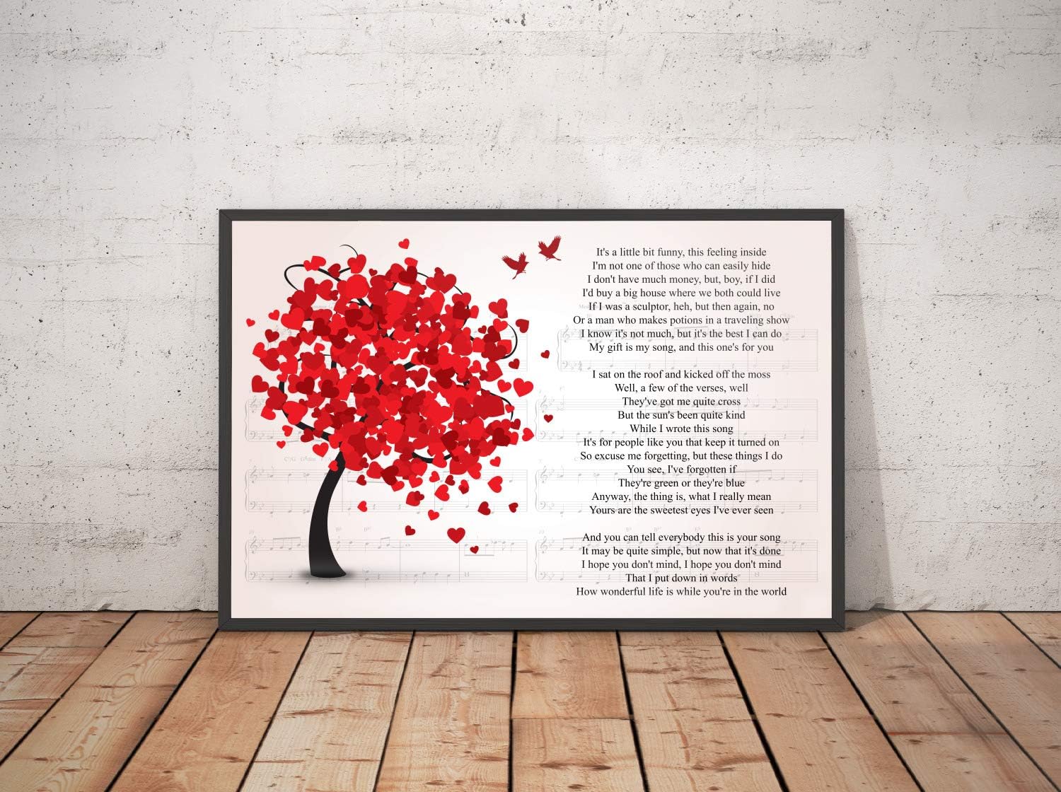 Amazon Com Kodora Decor Your Song Song Lyrics Lovely Tree Landscape Poster Print Wall Art 24 X 16 Posters Prints amazon com