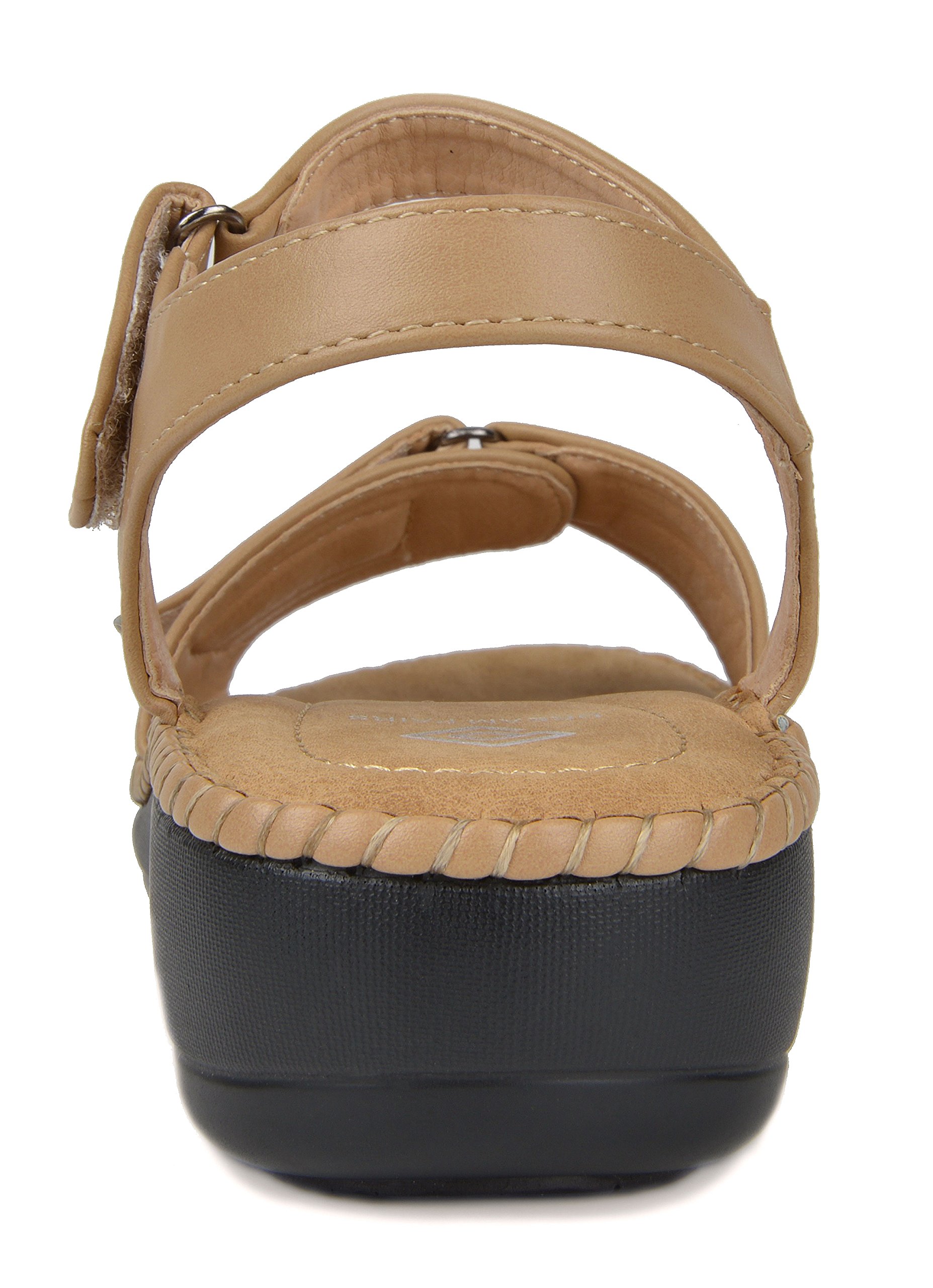 DREAM PAIRS Women's Truesoft_05 Beige Low Platform Wedges Slingback Flat Sandals Size 7 B(M) US - Image 6