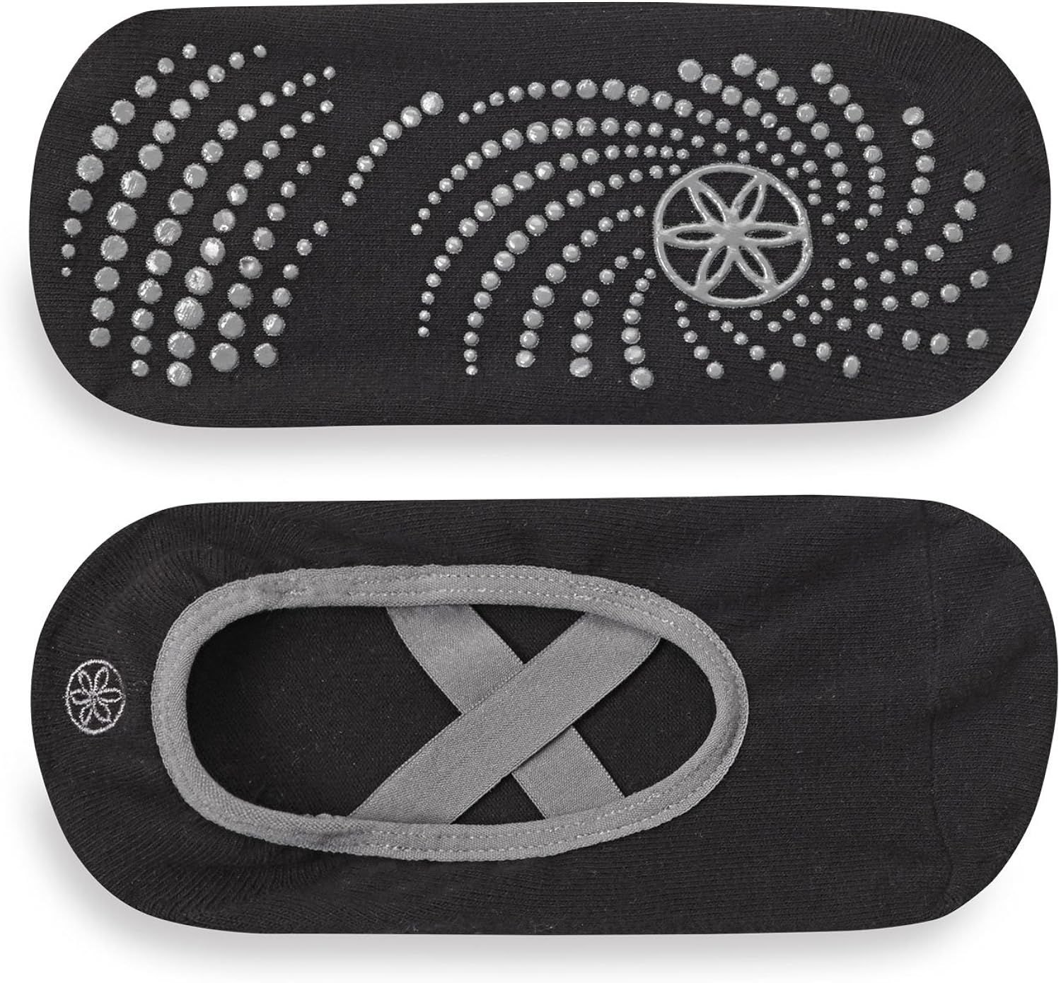 Gaiam Grippy Barre Socks for Extra Grip in Standard or Hot Yoga, Barre, Pilates, Ballet or at Home for Added Balance and Stability, Black/Grey : Clothing