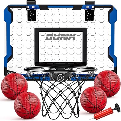 TEMI Mini Basketball Hoop for Kids Indoor Door with 4 Balls