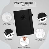Clever Fox Password Book with Alphabetical Tabs Black Large 18x25 cm view 2