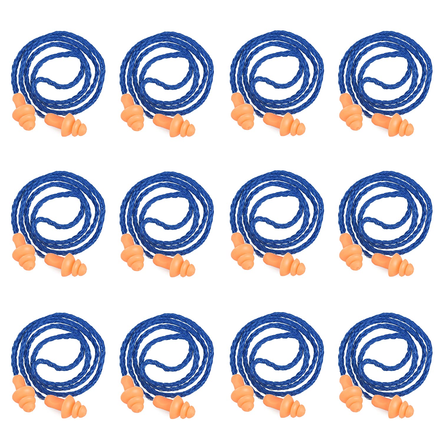 AOVNA 20 Pairs Corded Ear Plugs Silicone Earplugs Silicone Waterproof Ear Plugs with Cords for Noise Cancelling and Hearing Protection