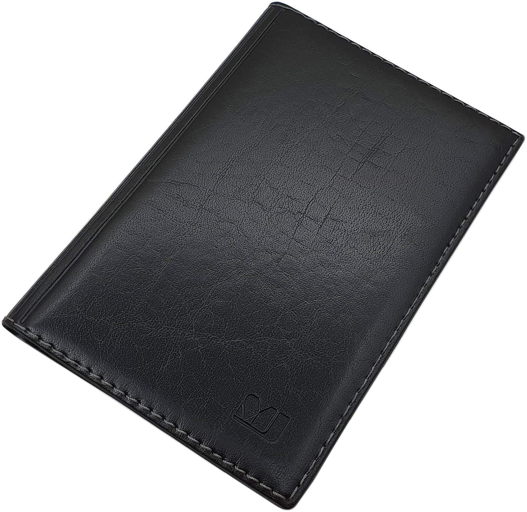 myledershop Large ID and Credit Card Holder with 4 Pockets MJ-Design-Germany Made in EU in Black