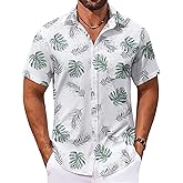 COOFANDY Men's Hawaiian Shirt Short Sleeve Casual Button Down Tropical Summer Beach Aloha Shirts