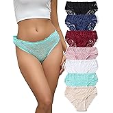 everjoys Lace Panties for Women, Full Sexy Coverage Hipster Underwear, Soft Breathable Briefs, 7-Pack,S-XXL