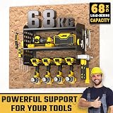 Yeabett 3 Layer Power Tool Storage Rack 4 Drill Holders Wall Mounted Black view 2