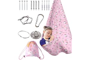 PADIMAT Indoor Therapy Sensory Swing for Kids, Special Needs Joy Cuddle Ceiling Snuggle Swings, Outdoor Room Adjustable Fabric Hammock for Children Child Teens Autism, ADHD, Aspergers, Sensory Integration