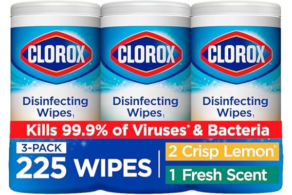 Clorox Disinfecting Wipes Value Pack, Household Essentials, 75 Count, Pack of 3 (Package May Vary)