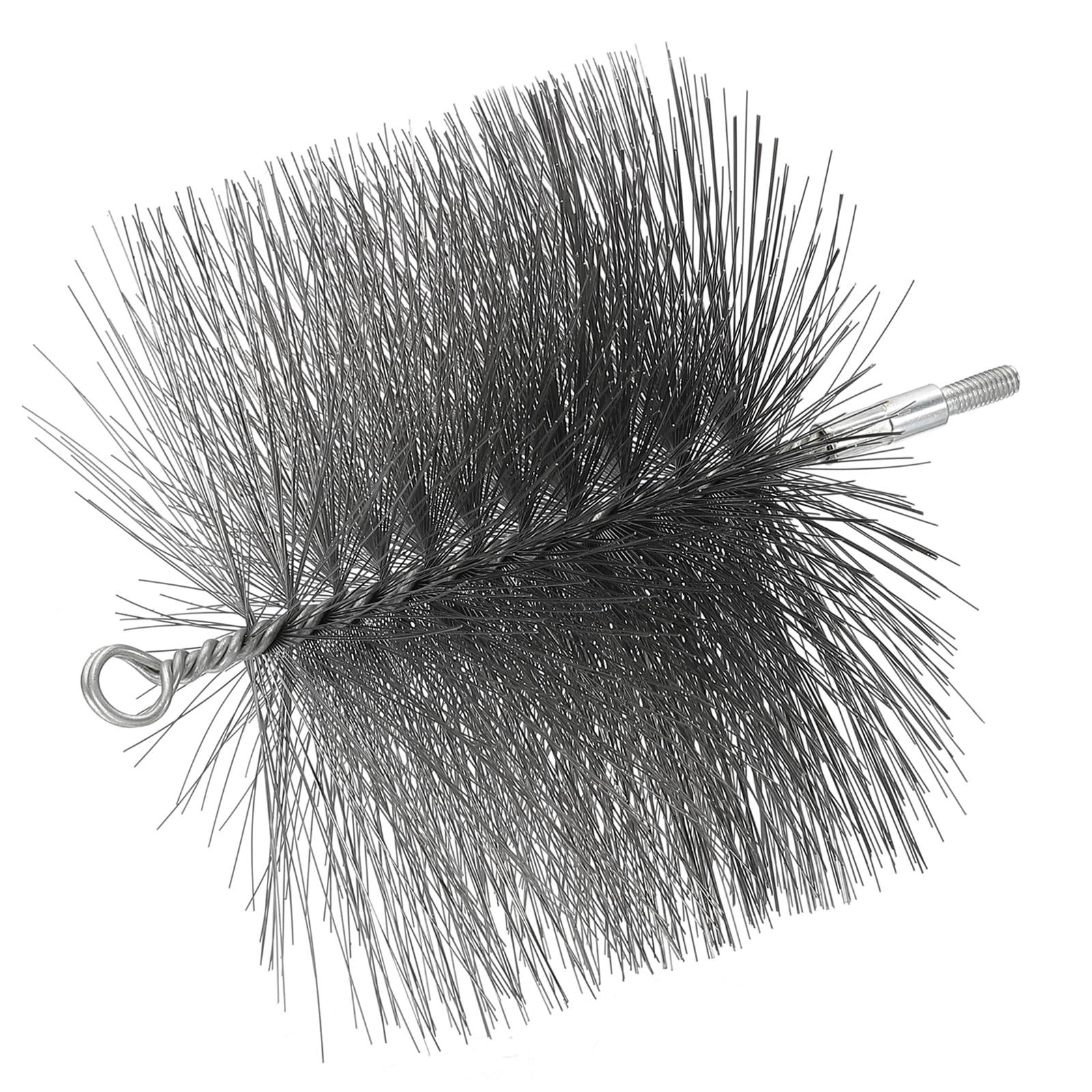 PATIKIL 6" Wire Chimney Cleaning Brush, Steel Round Chimney Sweep Brush with M6 Fitting for Cleaning Fireplace Burning Stove Tent Dryer Pipes, Silver