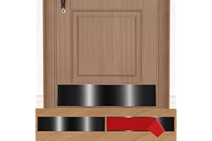 PROFASION 2 PCS 8 x 36" Door Kick Plate for Bottom of Door, Easy Self-Adhesive Durable Protection & Elegant Decor Kick Plates for Exterior Doors, Metal Stainless Steel Bright Black