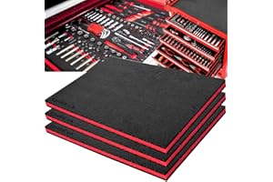ONREVA Tool Box Foam 3Pack 18x12x1 inch, Foam Inserts for Cases, Polyethylene Tool Foam Sheets, Drawer Liner Foam, Toolbox Kaizen Organizer and Storage Tool Shadow