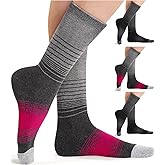 FITRELL 4 Pack Women's Merino Wool Hiking Socks Wicking Cushioned Warm Thermal Walking Boot Crew Socks Woollen Socks